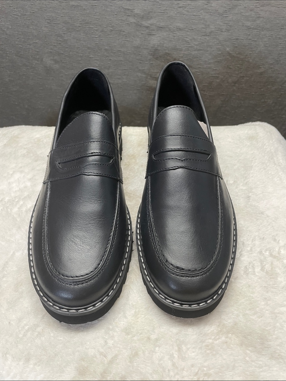 Urban Outfitters Black Lug-Sole Penny Loafers - Picture 4 of 9